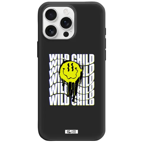 Wild Child Apple Iphone 16 Pro Max Silicone Black Case