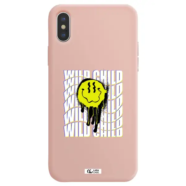 Wild Child Apple iPhone X Silicone pastel pink Case