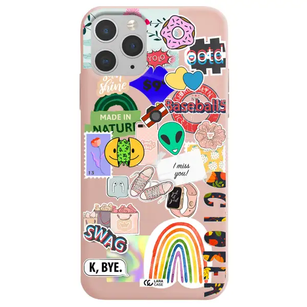 I Miss You Apple iPhone 11 pro Silicone pastel pink Case