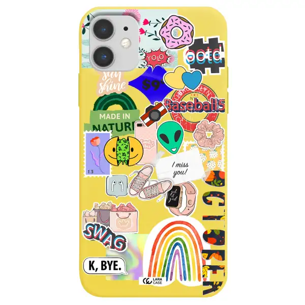 I Miss You Apple iPhone 11 Silicone canary yellow Case