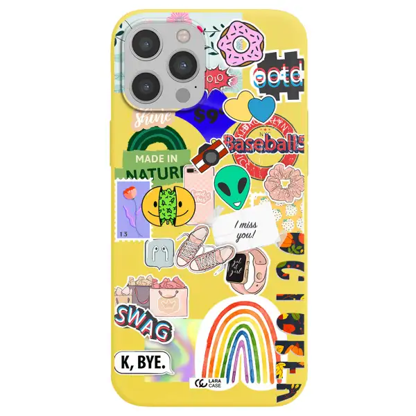 I Miss You Apple iPhone 12 pro Silicone canary yellow Case