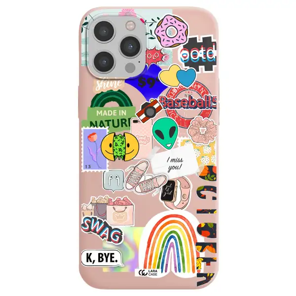 I Miss You Apple iPhone 12 pro Silicone pastel pink Case