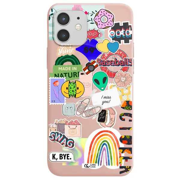 I Miss You Apple iPhone 12 Silicone pastel pink Case