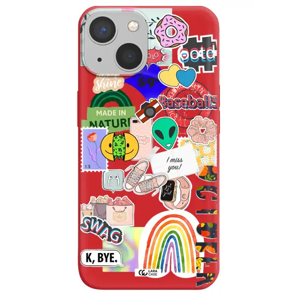 I Miss You Apple iPhone 13 mini Silicone Imperial Red Case