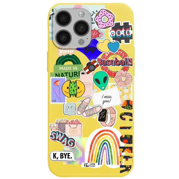 I Miss You Apple iPhone 13 Pro Max Silicone canary yellow Case