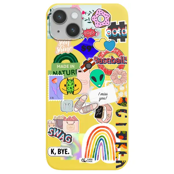 I Miss You Apple iPhone 14 plus Silicone canary yellow Case