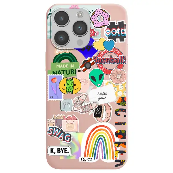 I Miss You Apple iPhone 14 pro max Silicone pastel pink Case