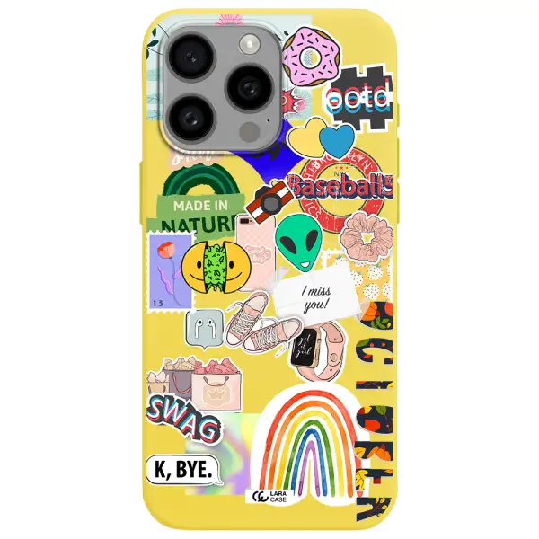 I Miss You Apple Iphone 15 Pro max Silicone canary yellow Case