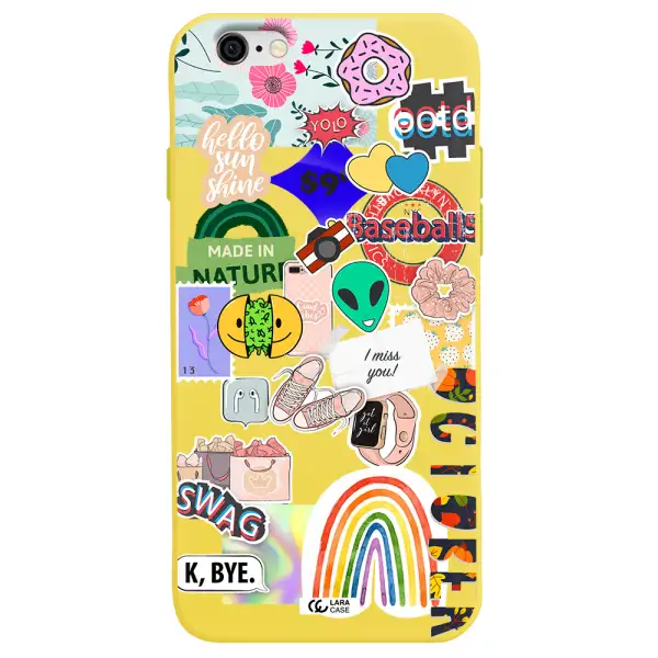 I Miss You Apple iPhone 6 Silicone canary yellow Case