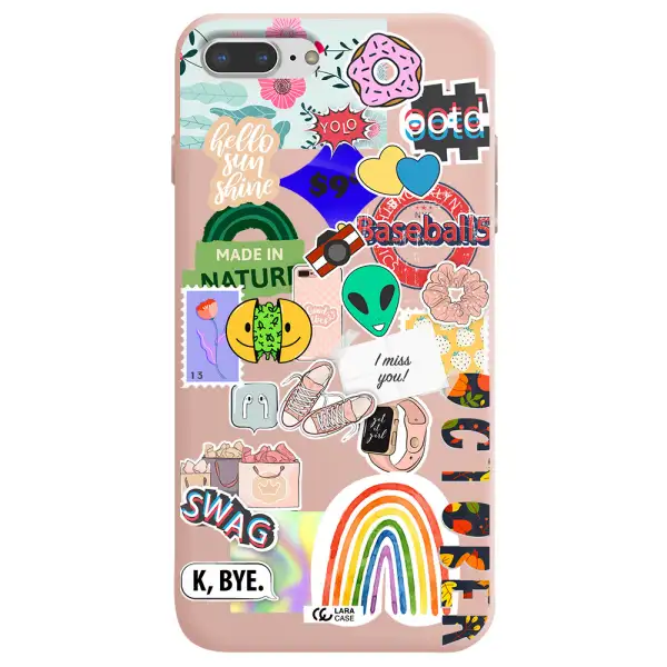 I Miss You Apple iPhone 7 plus Silicone pastel pink Case