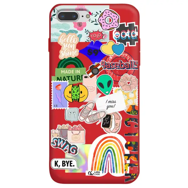 I Miss You Apple iPhone 8 plus Silicone Imperial Red Case