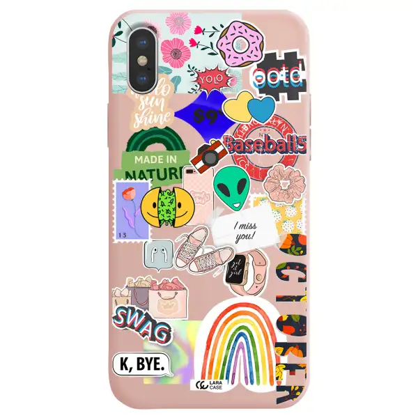 I Miss You Apple iPhone XS Silicone pastel pink Case