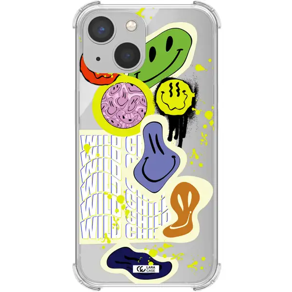 Colorful Emojis Apple iPhone 13 Clear PC Case