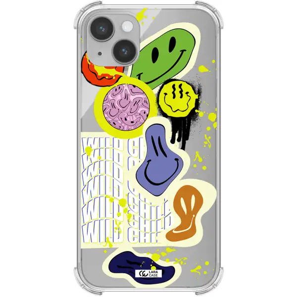 Colorful Emojis Apple iPhone 14 plus Clear PC Case