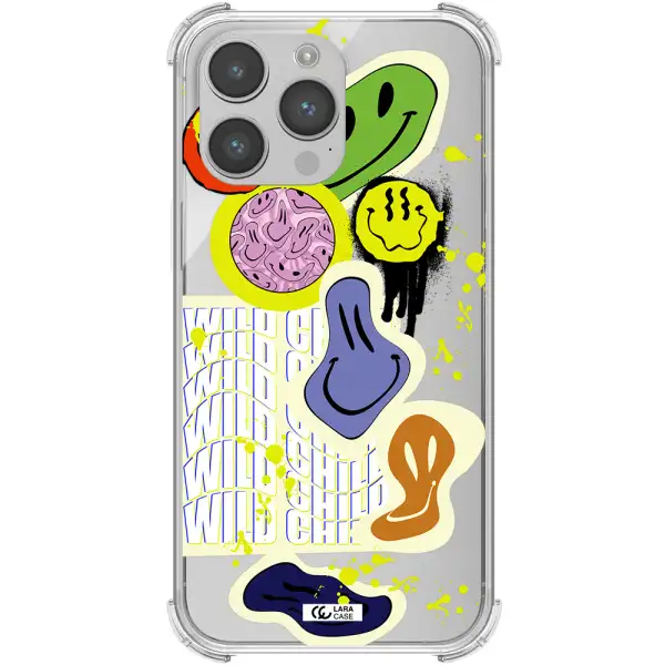 Colorful Emojis Apple iPhone 14 pro Clear PC Case