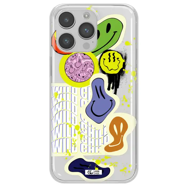 Colorful Emojis Apple iPhone 14 pro Clear TPU Case
