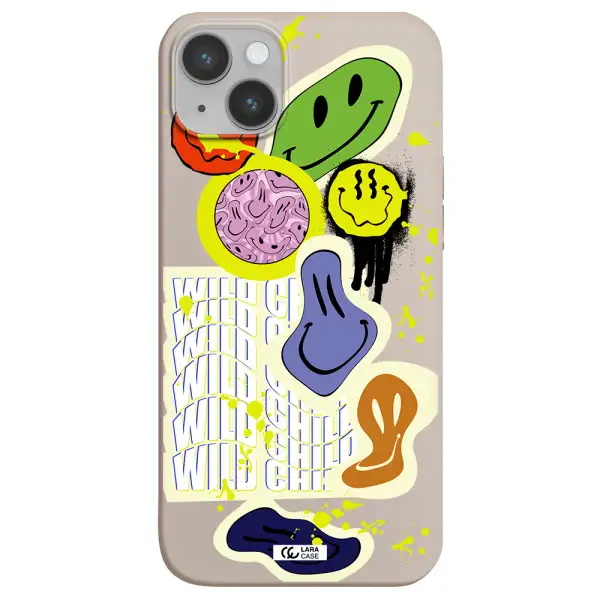 Colorful Emojis Apple iPhone 14 Silicone Stone Case