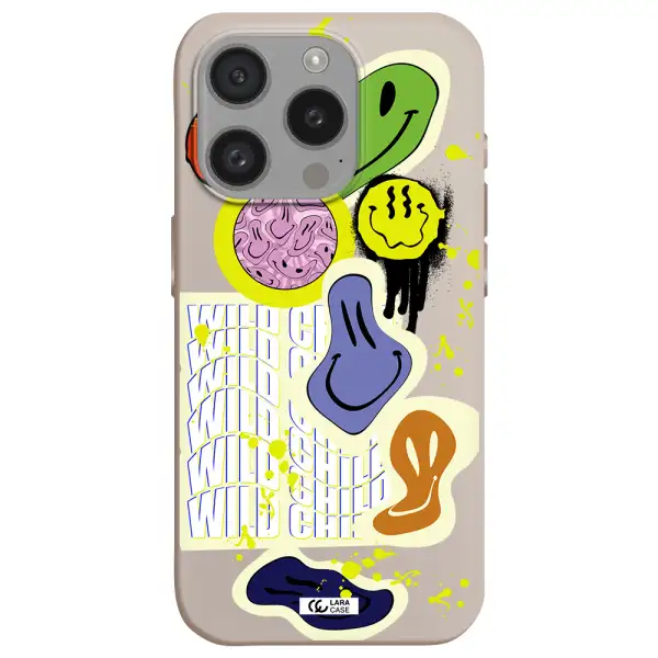 Colorful Emojis Apple Iphone 15 Pro Silicone Stone Case