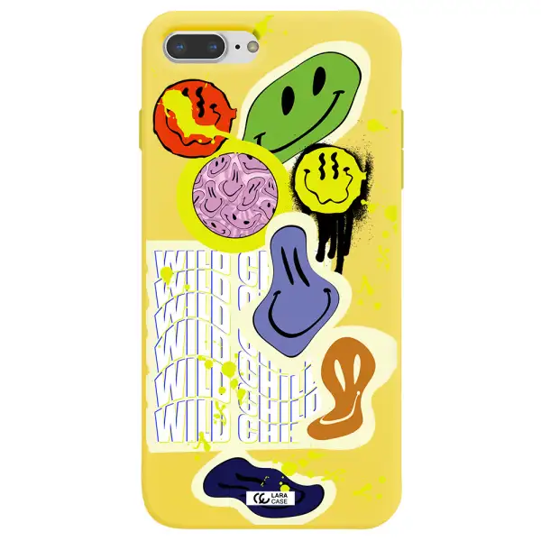 Colorful Emojis Apple iPhone 7 plus Silicone canary yellow Case
