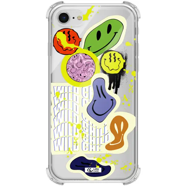 Colorful Emojis Apple iPhone se 2020 Clear PC Case