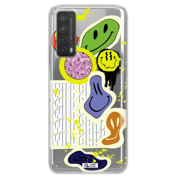 Colorful Emojis Huawei P Smart 2021 Clear TPU Case