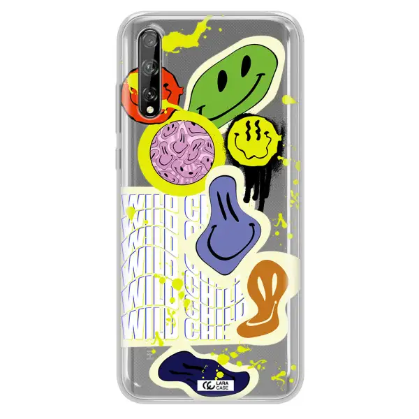 Colorful Emojis Huawei P Smart S Clear TPU Case