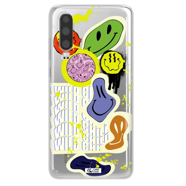 Colorful Emojis Huawei P30 Clear TPU Case