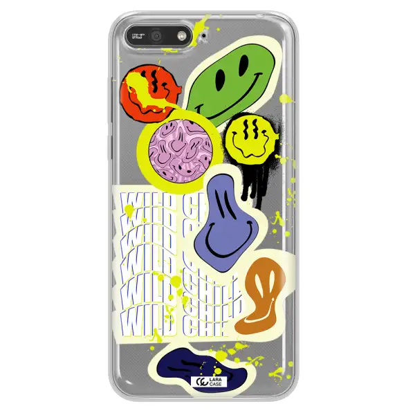 Colorful Emojis Huawei Y6 2018 Clear TPU Case
