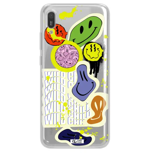 Colorful Emojis Huawei Y6 Pro 2019 Clear TPU Case