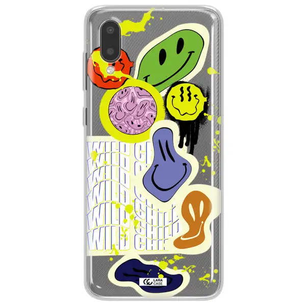 Colorful Emojis Samsung A02 Clear TPU Case