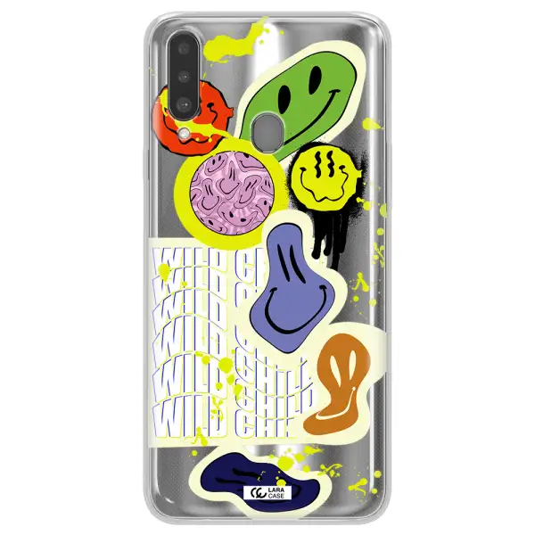Colorful Emojis Samsung A20S Clear TPU Case