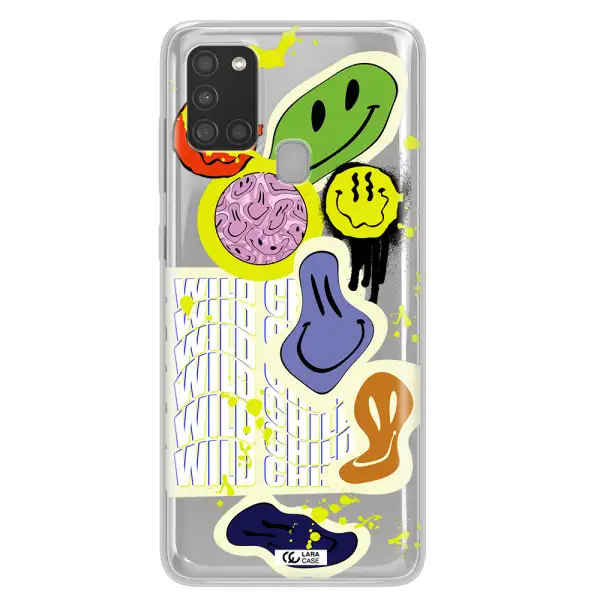 Colorful Emojis Samsung A21S Clear TPU Case