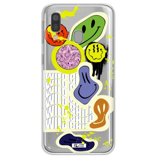 Colorful Emojis Samsung A40 Clear TPU Case