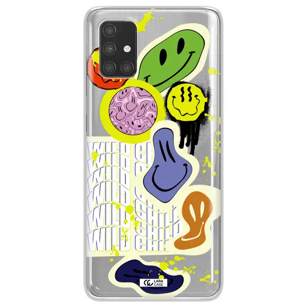 Colorful Emojis Samsung A71 Clear TPU Case