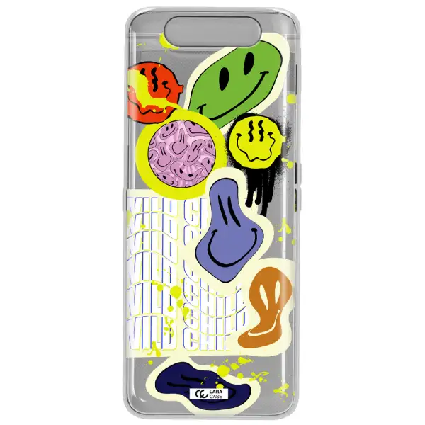 Colorful Emojis Samsung A80 Clear TPU Case