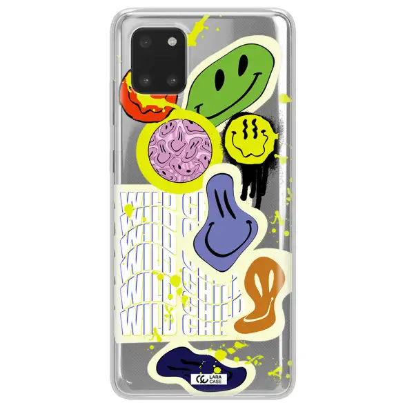 Colorful Emojis Samsung A81 Clear TPU Case