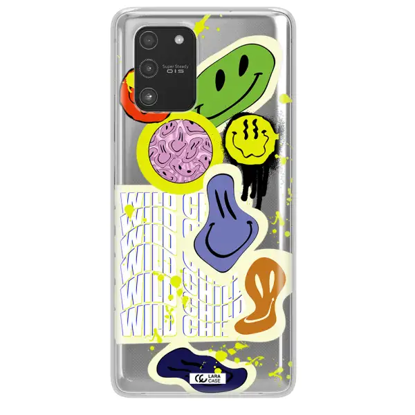 Colorful Emojis Samsung A91 Clear TPU Case