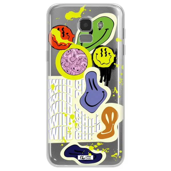 Colorful Emojis Samsung J6 Clear TPU Case