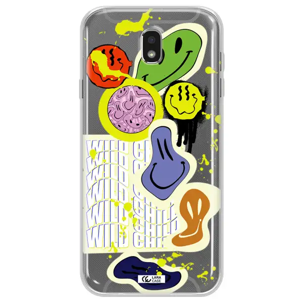 Colorful Emojis Samsung J7 Pro Clear TPU Case