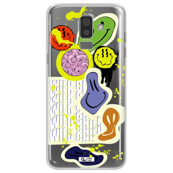 Colorful Emojis Samsung J8 Clear TPU Case