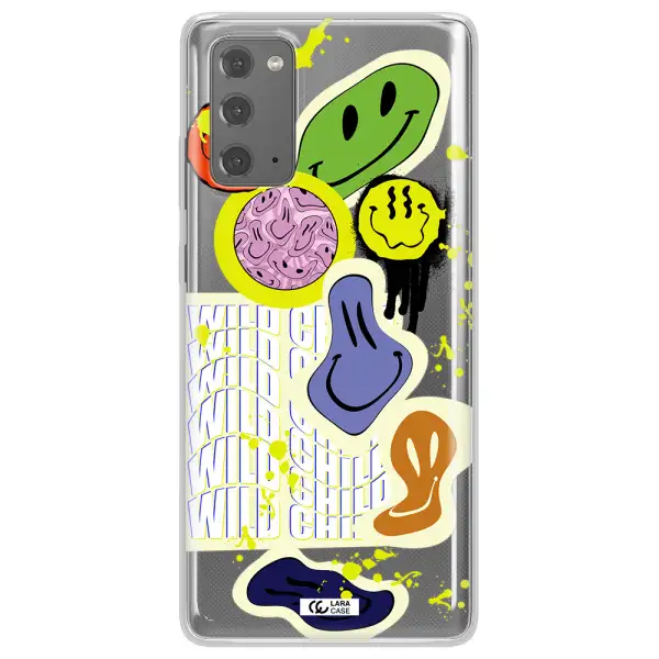 Colorful Emojis Samsung Note 20 Clear TPU Case
