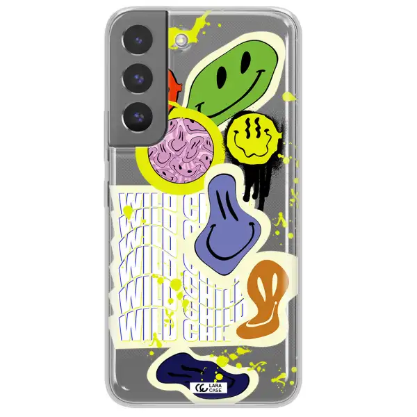 Colorful Emojis Samsung S 22 Clear TPU Case
