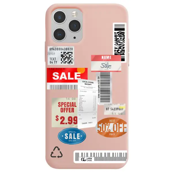 Sale Stickers Apple iPhone 11 pro Silicone pastel pink Case