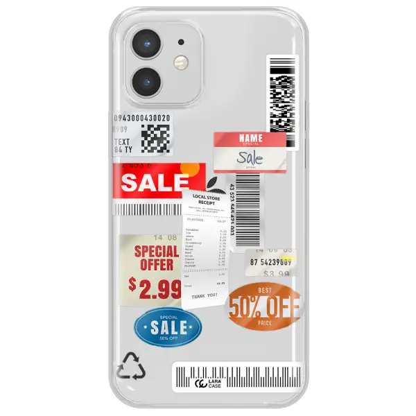 Sale Stickers Apple iPhone 12 mini Clear TPU Case