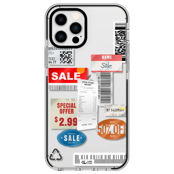 Sale Stickers Apple iPhone 12 pro impact black border Case