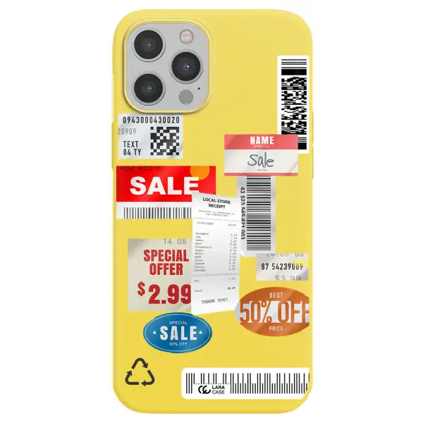 Sale Stickers Apple iPhone 12 pro max Silicone canary yellow Case