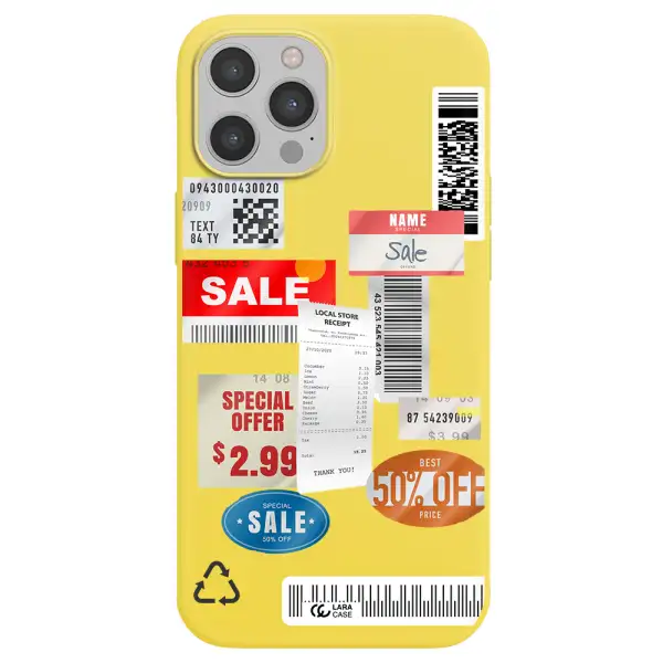 Sale Stickers Apple iPhone 12 pro Silicone canary yellow Case