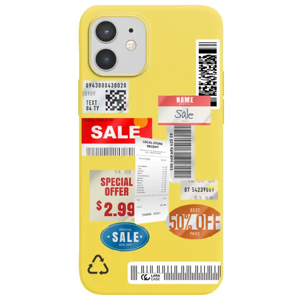 Sale Stickers Apple iPhone 12 Silicone canary yellow Case