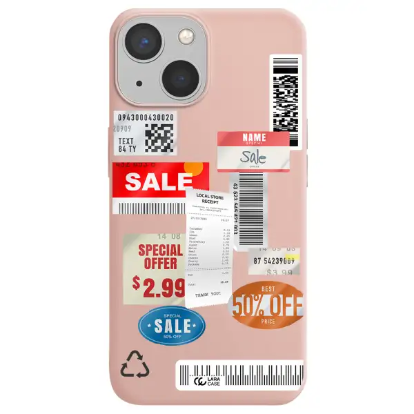 Sale Stickers Apple iPhone 13 mini Silicone pastel pink Case