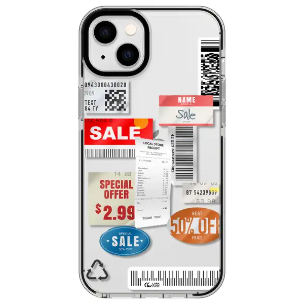 Sale Stickers Apple iPhone 14 plus impact black border Case